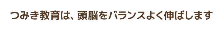 つみき教育は、頭脳をバランスよく伸ばします